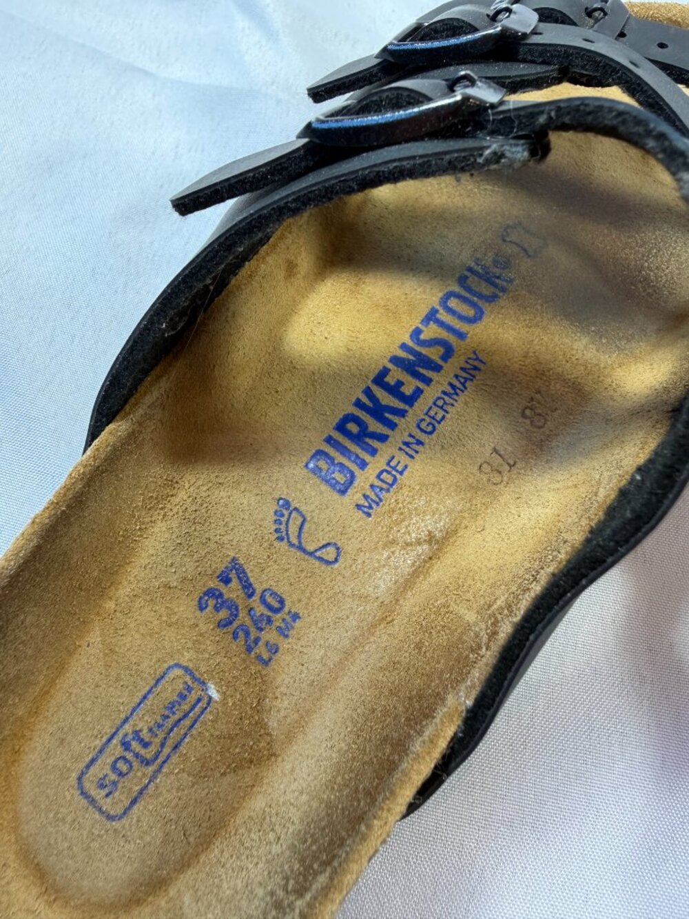 Birkenstock Florida 3 Strap Slides/Sandals, Black Size 37, US Wmn's Sz. 6-6.5 - Picture 5 of 9